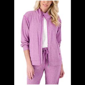 Gymwrap Women's Heathered Knit Zip-Up Jacket w/ Side Pockets Dahlia - Regular